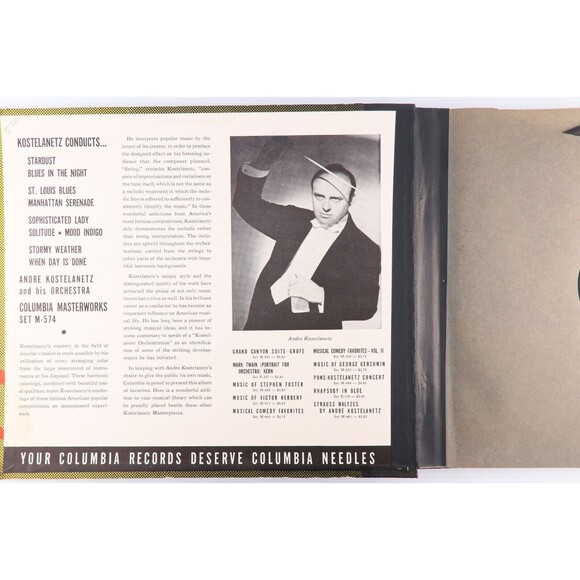 Andre Kostelanetz Conducts 1945 4x 12" 78rpm  Record Book Set Masterworks M-574 - Picture 9 of 16